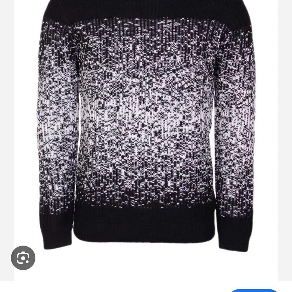 Authentic karl lagerfeld Black and White Gradient Men's Sweater